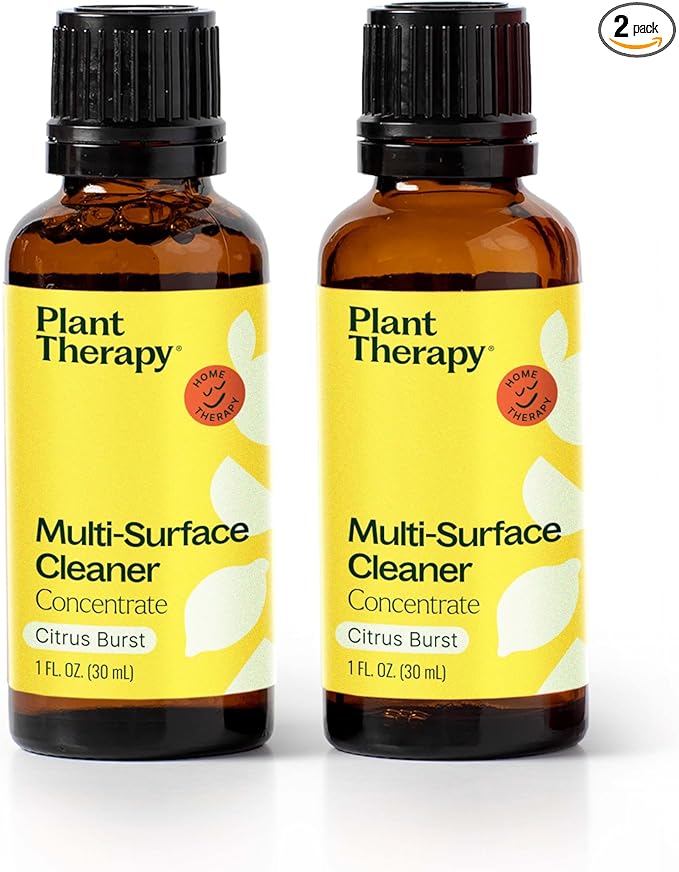 Plant Therapy Citrus Burst Blend All Natural Multi-Surface Cleaner Concentrate, Use to Clean Countertops, Stovetops, Tile, Microwave, 30 mL (2-Pack)