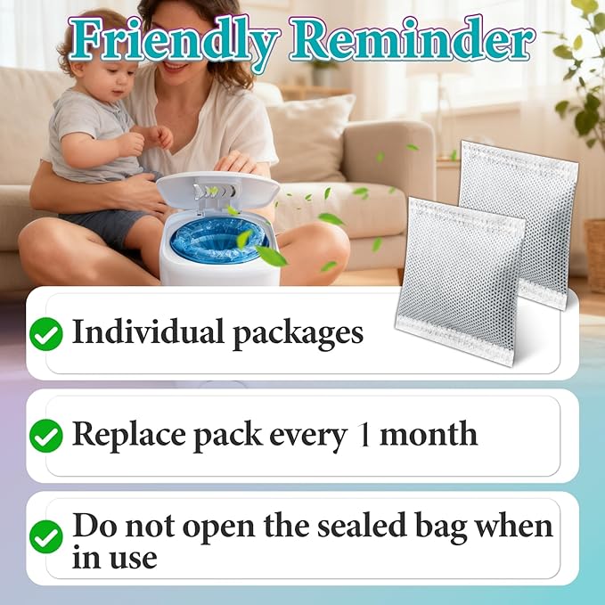 33 Pcs Diaper Pail Deodorizer Carbon Filters, Compatible with Diaper Genie Complete & Expressions Pail, Diaper Pail Odor Absorber Carbon Filter Refills, Keep Home Fresh