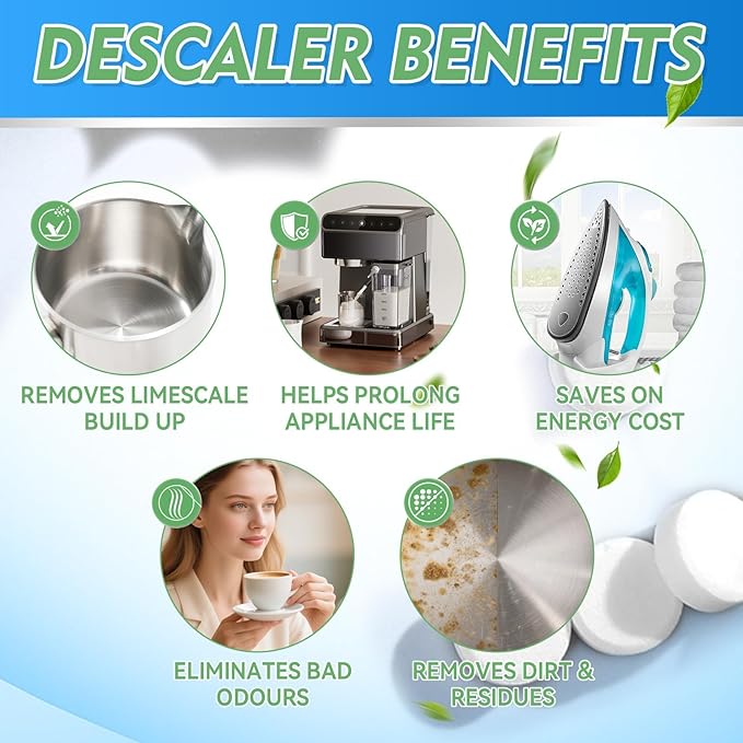 Kettle Descaler Tablet, Kettle Cleaner Remove Hardwater Limescale, Citric Acid for Cleaning, Limescale Remover For Kettles (20.01 Count (Pack of 1))