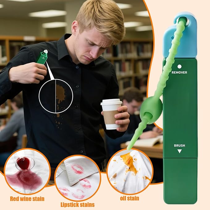 Stain Pen for Clothes - 12ml Travel Size Stain Remover Pen | Spot Cleaner Double-clothing Stick Cleaning Tools for Fabric Oil Food Grease Kids Adults Beach Vacation Picnic Outdoor
