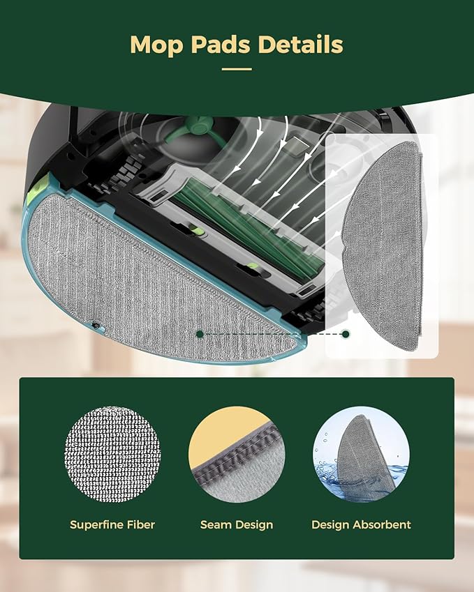 17PCS Replacement Parts Compatible with iRobot Roomba 205/208/209 DustCompactor Combo Robot Vacuum Cleaner, Accessories Kit: 2 Main Brushes, 6 Side Brushes, 4 HEPA Filters, 4 Mop Pads