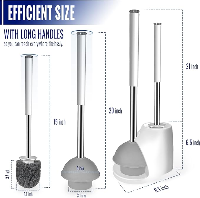 True Fresh 15-Pack Washing Machine Cleaner Tablets (12-Month Supply) & 2-in-1 Toilet Brush & Plunger Set - Ultimate Deep Cleaning for a Fresh, Sparkling Home