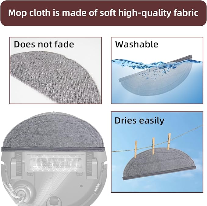 13 Packs Q10S5 Accessories Kit Replacement Compatible with Roborock Q10 S5 / Q10 S5+ Plus Robot Vacuum, 1 Main Brush, 4 Mop Cloth Pads, 4 Side Brushes, 2 HEPA Filters, 1 Cleaning Tool, 1 Screwdriver