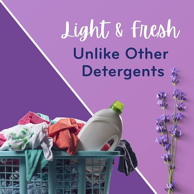Eco-Squares laundry detergent sheets with zero waste dry soap technology for cleaning linen and clothes in regular and high efficiency top and front load washing machines, Lavender