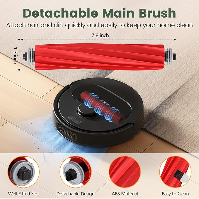 19 Pack Replacement Parts for Qrevo S/Qrevo Pro/Qrevo MaxV Robot Vacuum Cleaner Accessories Replacement Kits (2 Rolling Brush + 4 HEPA Filters + 4 Dust Bags + 4 Mop Pads + 4 Side Brushes)