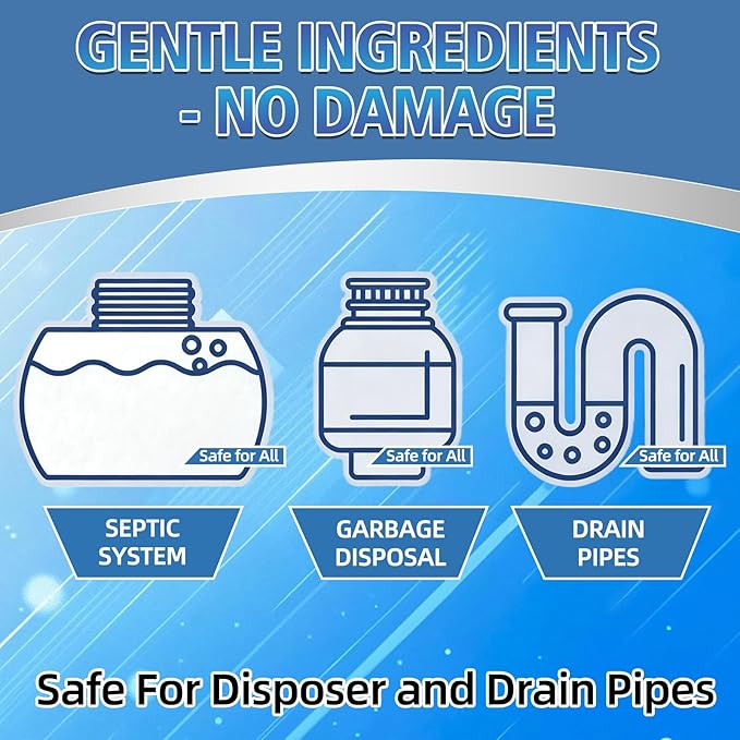Garbage Disposal Cleaner and Deodorizer 50 Pack, Powerful Garbage Disposal Cleaner Tablets, 1 Year Supply For Kitchen Sink, Drain Clean, Home Cleaning Essentials (50 count)
