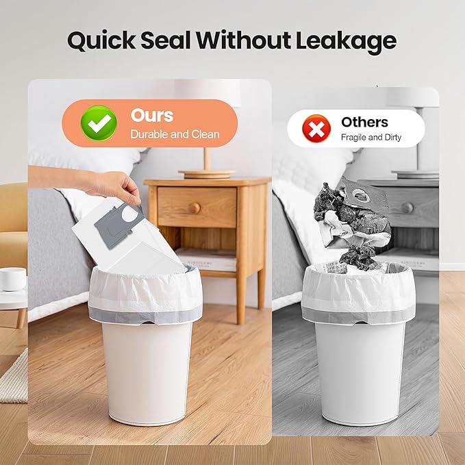 24 Pack Qrevo Dust Bags for Roborock QV 35A/Saros 10R/Qrevo S/Qrevo Pro/Qrevo Plus/Qrevo Master/Qrevo Slim/Qrevo Curv/Qrevo Edge/S8 MaxV Ultra Robot Vacuum, 3L Large Capacity Replacement Dust Bag