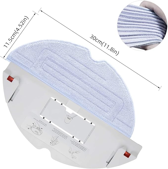 12 Pcs Mop Cloth Pad for Roborock S7 / S7+ / S7 MaxV / S7 MaxV Plus / S7 MaxV Ultra / S7 Pro Ultra / S8 / S8+ Robot Vacuum Microfiber VibraRise Mopping Pad Replacement Accessory (Blue Gray)
