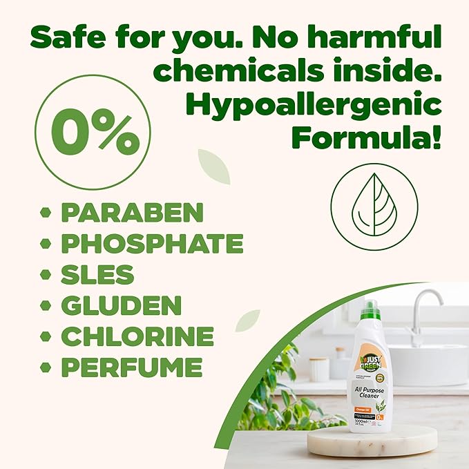 All Purpose Cleaner Spray, Plant-Based Multi-Surface Cleaner, Non-Toxic, Hypoallergenic, EcoCert Certified, Vegan, 34 fl oz (1000 ml)