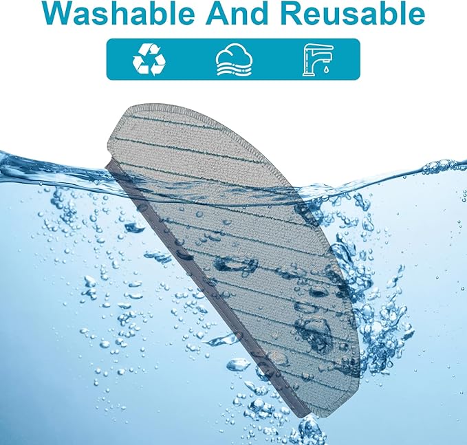 Mop Pads Replacement for Yeedi C12 PRO PLUS/C12 PLUS/C12 Robot Vacuum Cleaner, Include Washable and Reusable Soft Microfiber Mop Pads Accessories Part（6 Pack）