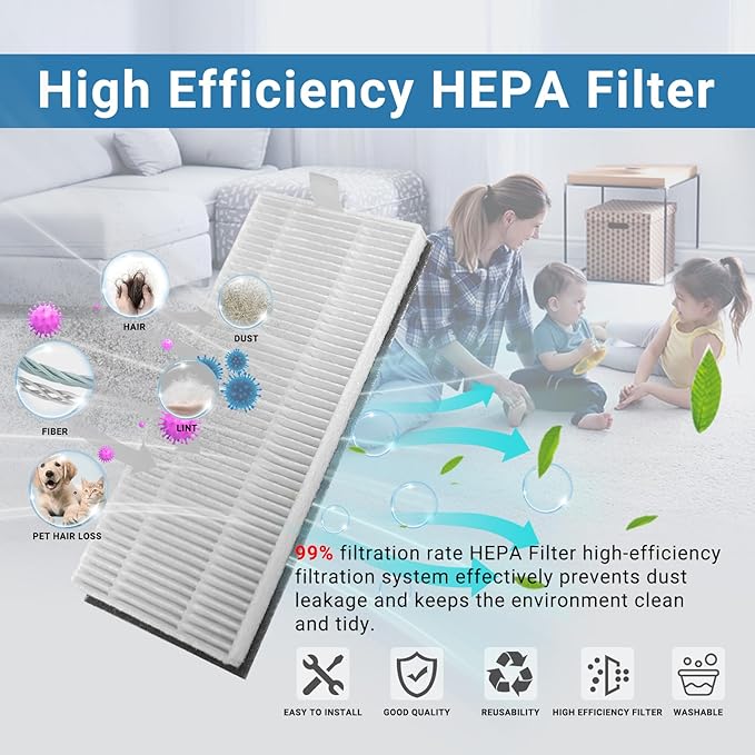 Replacement Parts Compatible with Lefant M330 Pro Robot Vacuum Accessories 6 Side Brush 3 Filter 3 Mopping Pad