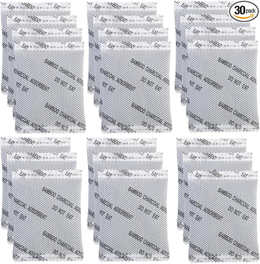30Pack Natural Activated Charcoal Odor Absorber Air Purifying Bag for Home or Car Odor Eliminator; 10g/Pack Pet Areas or Car Air Freshener for Home,Car,Closet,Shoe,Basement,Pet