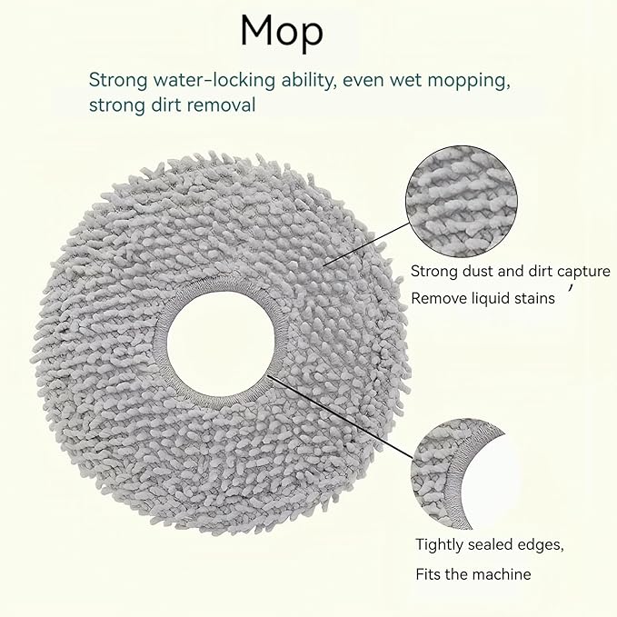 (16 Pcs) Mop Pads for Roborock Saros 10R/Q Revo/Qrevo S/Qrevo Pro/Qrevo Plus/Qrevo Master/Qrevo Slim/Qrevo Curv/Qrevo Edge/QV 35A Robot Vacuum Cleaner, Spin Cleaning Pads Replacement Accessories Set