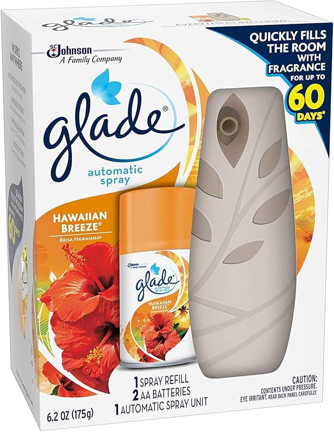 Glade Automatic Spray Air Freshener Hawaiian Breeze Starter 6.2 Ounce (Pack of 4)