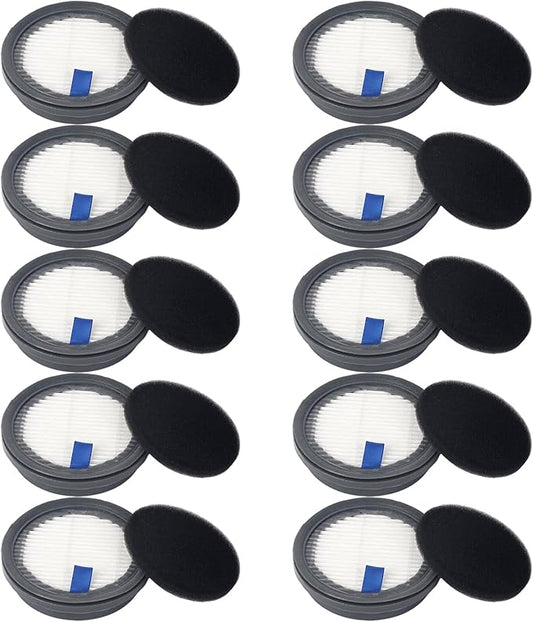 HEPA Filters & Sponge Filters Fit for Afoddon A200Pro/A200, ORFELD B08/C10A/C10G, NEQUARE S12, S25, S25Pro, S26 Series Cordless Vacuum Cleaner (10 Pack HEPA Filters & 10 Packs Sponge Filters)