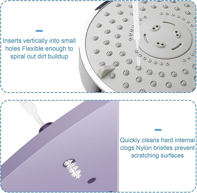 Shower Head Cleaning Kit, 2-in-1 Nozzle Cleaner Tool with Multi-Size Brushes & Stainless Steel Picks for Bathroom Faucet Sink 3D Printer Accessories
