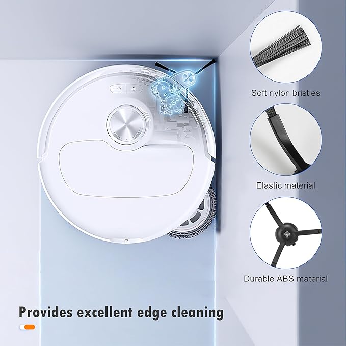 26 Pack Replacement Accessories for Roborock Qrevo Master/Qrevo Slim Robot Vacuum Cleaner, 2 Main Brush 6 Side Brushes 4 HEPA Filters 6 Mop Pads 6 Dust Bags 1 Cleaning Brush 1 Screwdriver