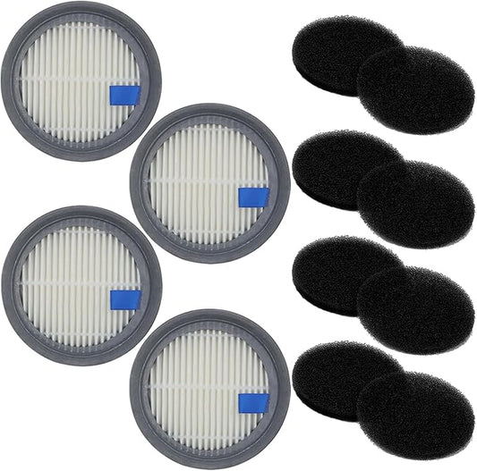 Replacement for Afoddon A200Pro/A200, ORFELD B08/C10A/C10G Series Cordless Vacuum Cleaner, 4 Pack HEPA Filters and 8 Pack Sponge Filters