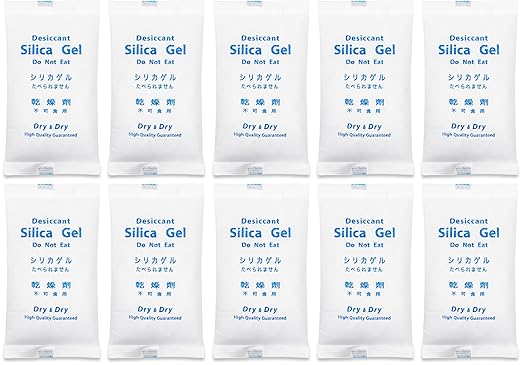 Dry & Dry 500 Gram [10 Packets] Silica Gel Packets Desiccants, Silica Packets - Rechargeable Moisture Absorbers for Food Storage, Electronics, 3D Filament & Safes