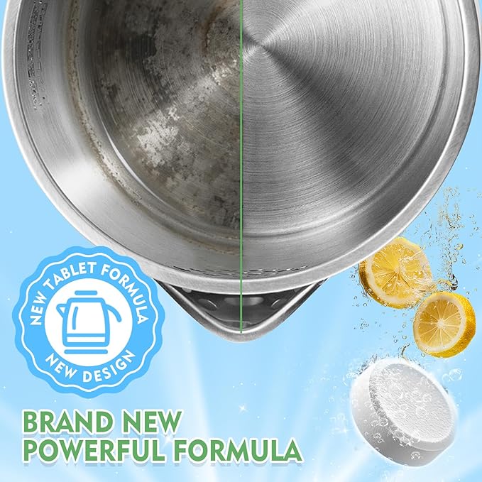 Kettle Descaler Tablets, 36 Pack Limescale Remover, Kettle Cleaner Remove Limescale and Hardwater Stains, Citric Acid for Cleaning, Descaling Tablets for Kettles, Coffee Machines, Water Bottle