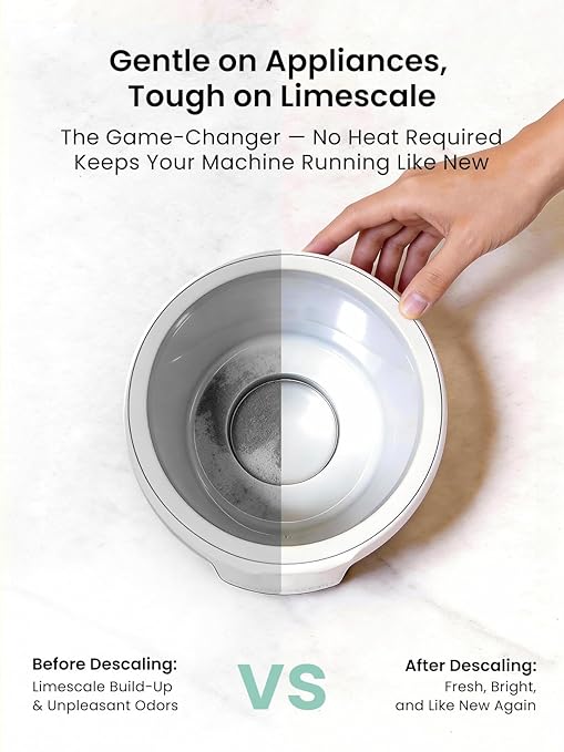 Descaling Tablets for Bottle Washer, Plant-Based Formula with Lemon & Chamomile, Sterilizer & Warmer, 40 Count, Descaler Limescale Remover, Removes Hard Water & Milk Residue