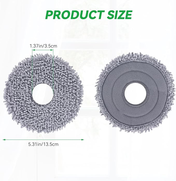 Microfiber Mop Pads for Roborock Q Revo/Qrevo S/Qrevo Pro/Qrevo Slim/Qrevo MaxV/Qrevo Master/Qrevo Plus/Qrevo Edge/Qrevo Curv/Saros Z70 Robot Vacuum Cleaner - Mop Head Replacement Accessories - 8Pcs