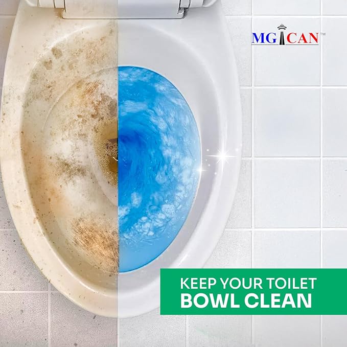 MGICAN Patented Automatic Toilet Bowl Cleaner System (ATCS) 1700+ Flushes - Non Toxic Toilet Bowl Cleaners for Hard Water Stains - UL-Certified Toilet Cleaner 1 Year Supply (2 Pack)