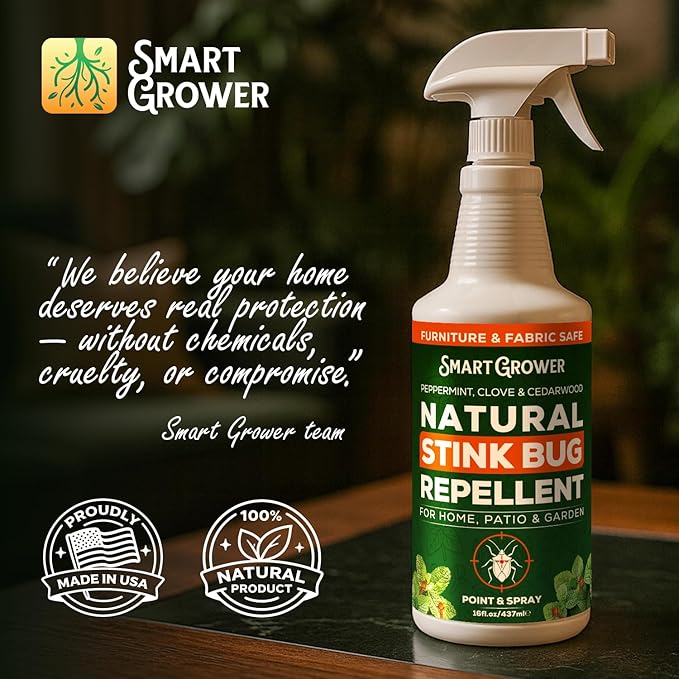 Natural Stink Bug Spray & Repellent for Indoor & Outdoor Use – Plant-Based Stink Bug Eliminator with Essential Oils, Stain-Free on Fabric, Pet & Family Friendly, 16 oz Ready-to-Use