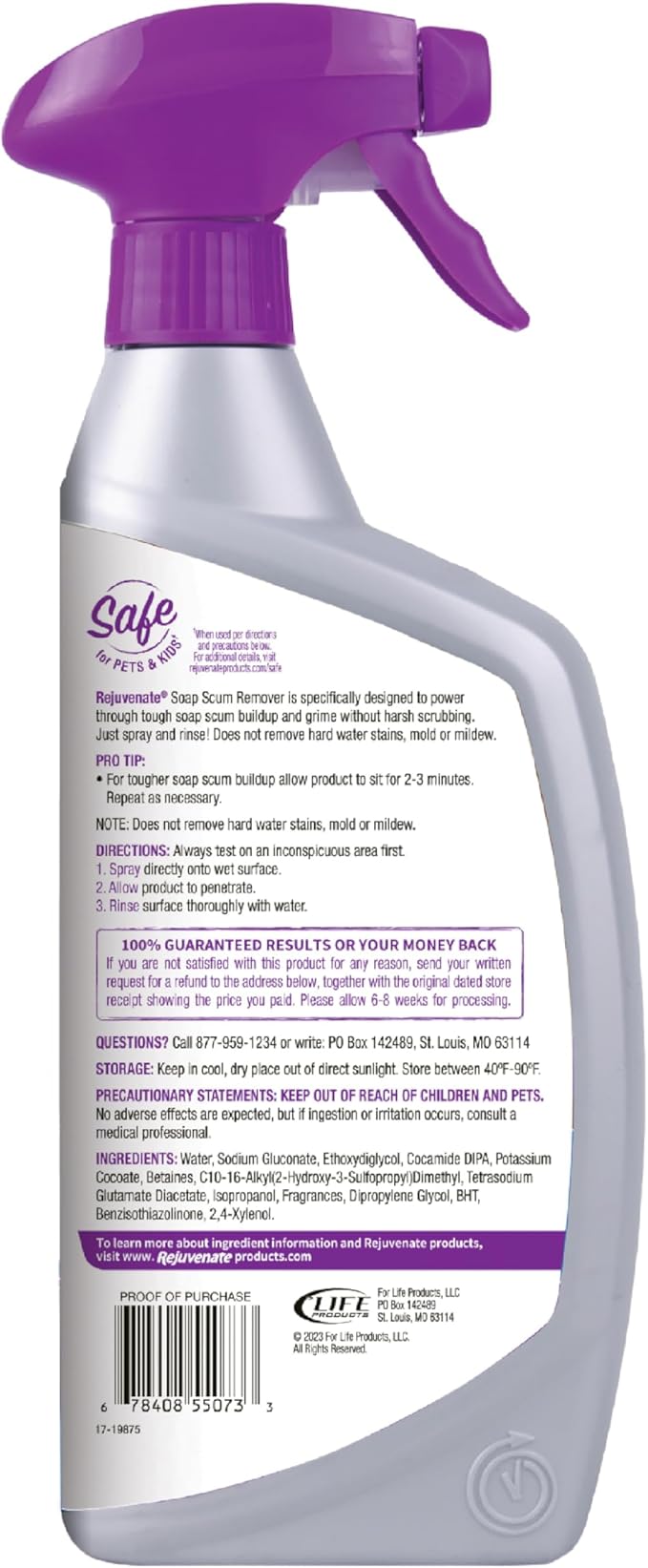 Rejuvenate Soap Scum Remover Easily Dissolves Soap Scum Without Scrubbing, 24 Ounces