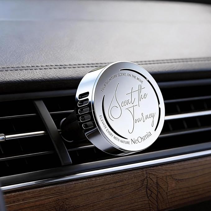 Car Air Freshener Vent Clip, 5 Pack Refills, Essential Oil Car Diffuser (1 Metal Clip + 5 Fragrance Pads), Long Lasting 80 Days, Easy to Clip on Vent,Oud Wood