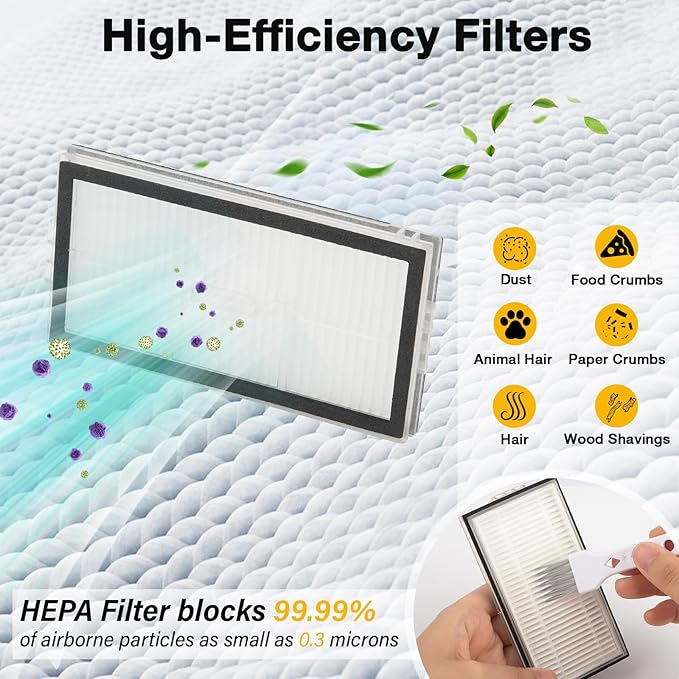 Accessories Kit Compatible with Roborock Saros 10R / Qrevo CurvX G20s Ultra Robot Vacuum Replacement Parts Dual Main Brush Hepa Filter Mop Pads Side Brush Dust Bags Screwdriver Clean Tool