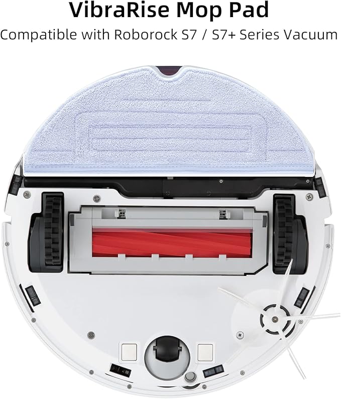 6 Pcs Mop Cloth Pad for Roborock S7 / S7+ / S7 MaxV / S7 MaxV Plus / S7 MaxV Ultra / S7 Pro Ultra / S8 / S8+ Robot Vacuum Microfiber VibraRise Mopping Pad Replacement Accessory (Blue Gray).