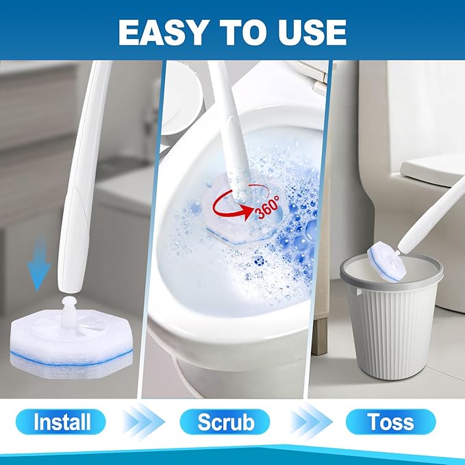 100pcs Disposable Toilet Brush Replacement Head,Bathroom Cleaning,Disposable Bowl Cleaners Compatible with Most Toilet Brushes