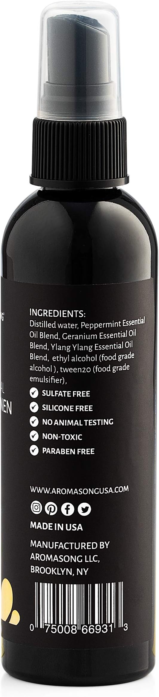 All-Natural Bamboo & Honey Room and Linen Spray, for Sheets, Pillow, Fabric, Bed, Air Freshener Calming, Sleeping, Relaxing, Stress Relief - Refreshing Scent, Removes Smell