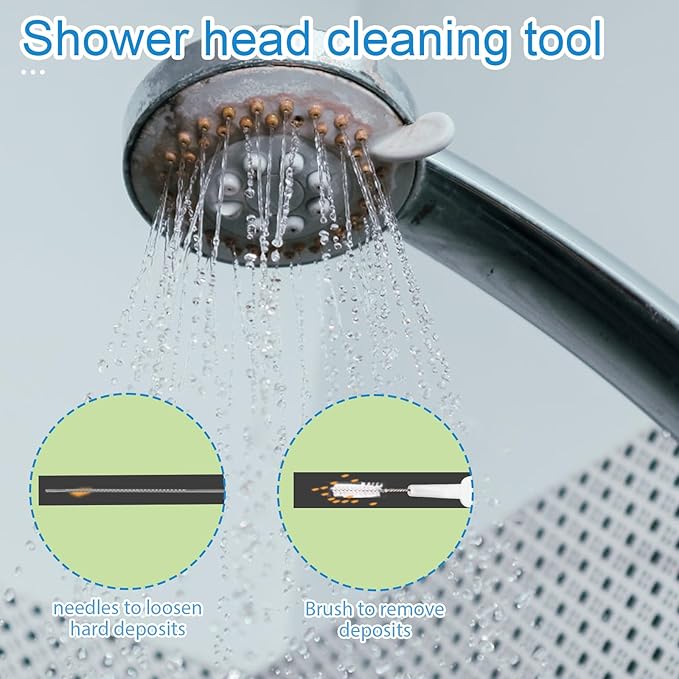 Shower Head Cleaning Kit, 2-in-1 Nozzle Cleaner Tool with Multi-Size Brushes & Stainless Steel Picks for Bathroom Faucet Sink 3D Printer Accessories