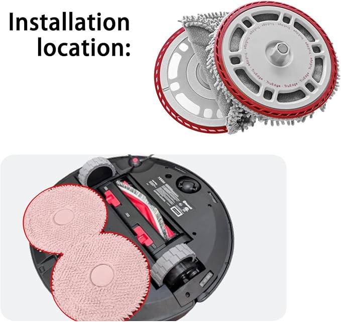 4PCS Mop pad Bracket kit Compatible for Yeedi M12 Ultra Plus / M12 PRO+ Robot Vacuum Cleaner Parts Replacement Mop Bracket Accessories