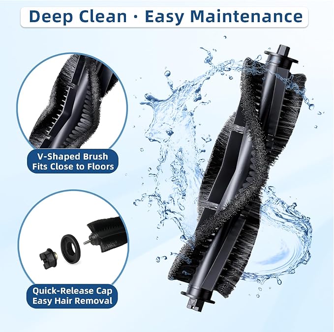 20-Piece Accessories Kit Compatible with Tikom G8000 Max / L8000 Pro (2025 New Vision) / L8000 Plus Robot Vacuum Replacement Parts, Includes 2 Main Brushes, 6 Side Brushes, 6 HEPA Filters, 6 Mop Pads