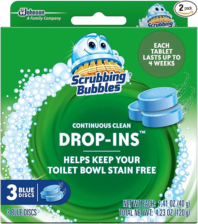 Scrubbing Bubbles Continuous Clean Drop-Ins, Blue Discs, 3 ct, 4.23 oz. - 2 Pack