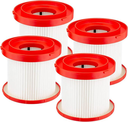 4 Pack Wet Dry Vacuum HEPA Filter Replacement 49-90-1900 Compatible with Milwaukee Cordless Vacuum - for Milwaukee Cordless M18 0780-20 0880-20