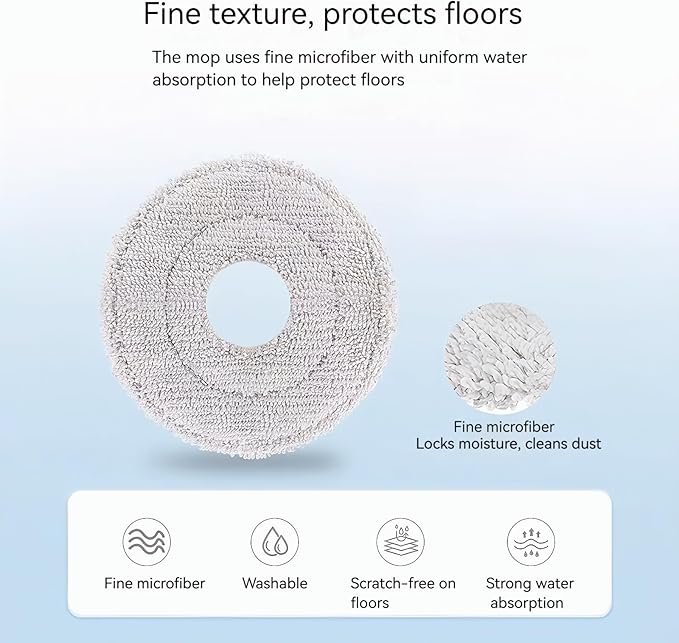 (15 Pcs) Dust Bags and Mop Pads Replacement for Dreame X50 Ultra/X40 Ultra/L40 Ultra/X30 Ultra/L40S Ultra/X40 Master/L50 Pro Ultra/ X50 Master Robot Vacuum，5 Dust Bags ，10 Mop Pads