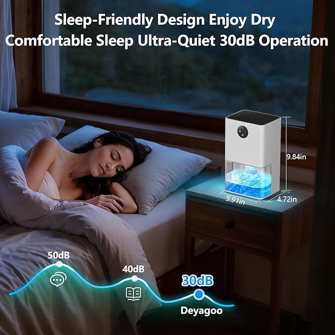 Dehumidifier,1500ML(50 OZ) Small Dehumidifier for Home (300 sq. ft),Quiet with Auto Shut Off, Dehumidifiers for Bedroom, RV, Closet