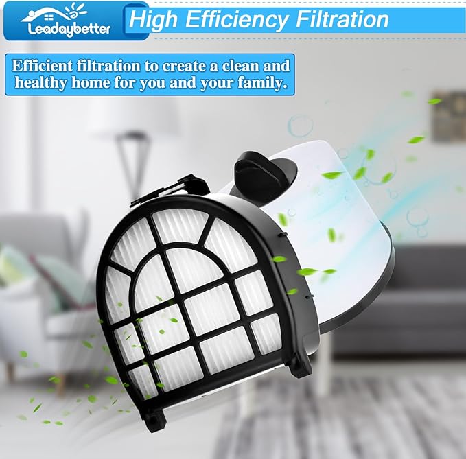 Leadaybetter Filter Replacement for Shark LZ600 LZ601 LZ602 LZ602C APEX UpLight Lift-Away DuoClean Vacuum Cleaner, 2 Post HEPA & 2 Pre Motor Filters 4 Foam Filters, Part # XHFFC600 & XFFLZ600