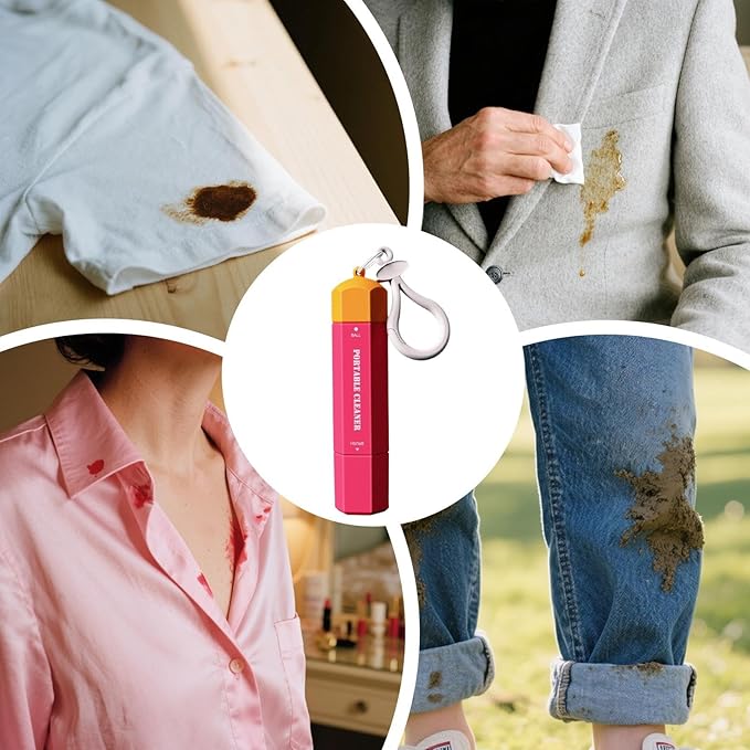 Stain Remover Pen, Double Head Instant Treater Sticks, Stain Removers Pen for Clothes, Multipurpose Wash Free Stains Removers Pens, Spot Cleaner, 15ml Portable Pens Stains Remover for Shirt, Red