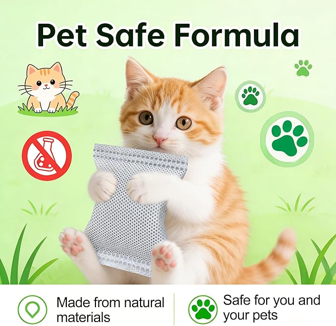 NewKe 12 Pack Odor Remover Refills for Hooded Cat Litter Box, Activated Charcoal Filters Replacement, Odor Eliminator for Automatic Litter Box, Activated Carbon Filters for Pet Odor, Keep Home Fresh