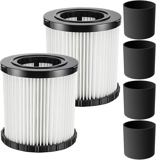 DCV581H DCV580H Vacuum Filter for DEWALT 20V MAX Shop Vac Cleaner Cordless and Corded Portable 2 Gallon Wet Dry Vacuum, Washable and Reusable Hepa Replacement Filter, 2 Pack