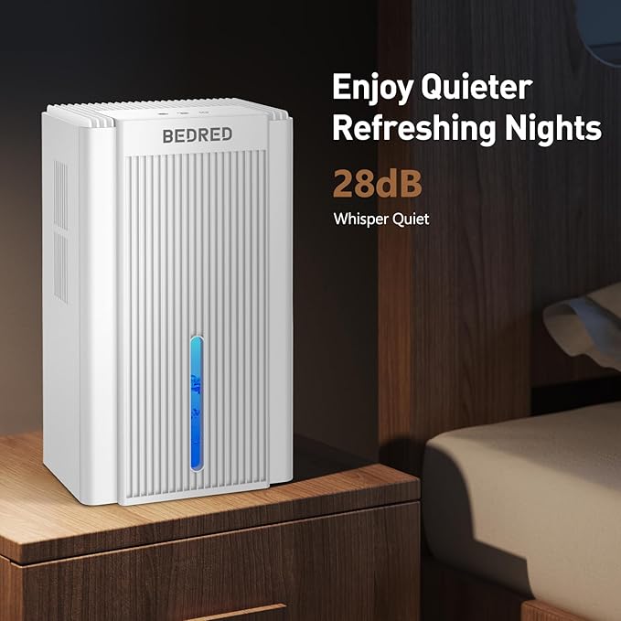 Dehumidifier, 95OZ Dehumidifier for Home 1000 Sq.Ft - Quiet with Auto Shut Off & Relaxing 7 Color Ambient Light,Ideal for Livingroom, Bedroom, Basement(White)