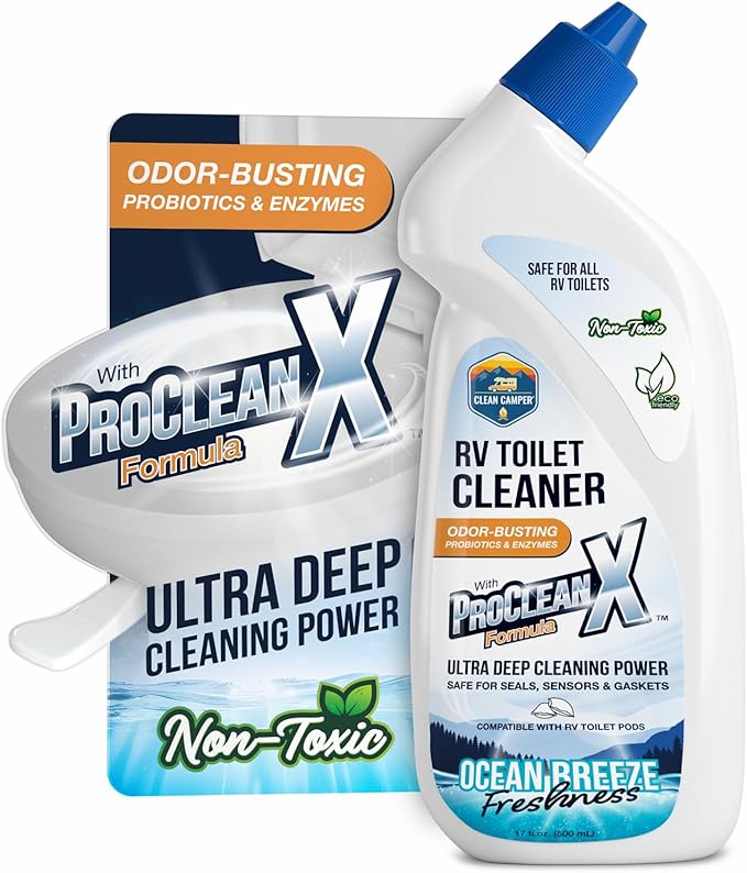 RV Toilet Bowl Cleaner ProClean X™ Formula | Enzyme & Probiotic Powered | Safe for RV Toilets, Holding Tanks & Sensors | Eliminates Odors, Removes Stains | Eco-Friendly