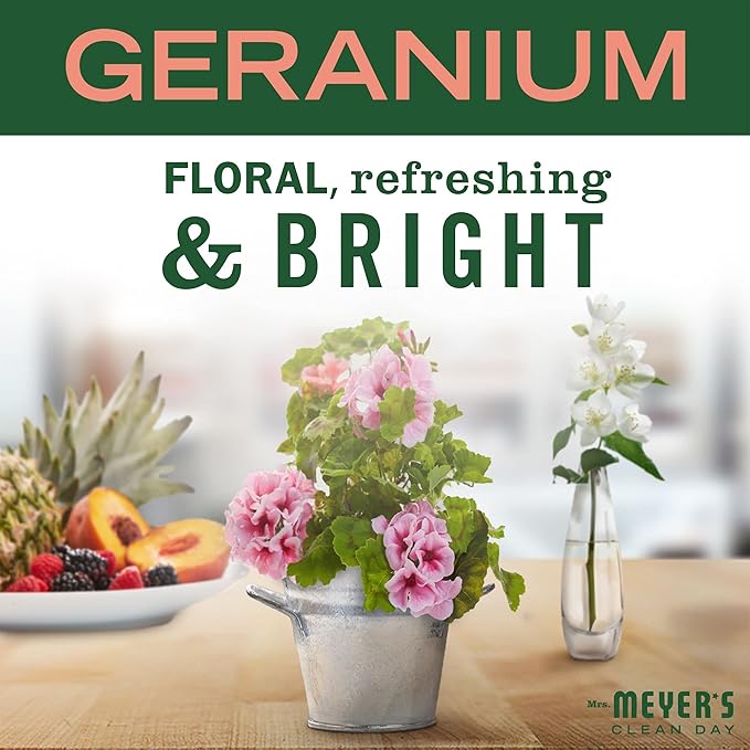 MRS. MEYER’S CLEANDAY All-Purpose Cleaner Spray, Geranium, 16 fl. oz (Pack of 2)