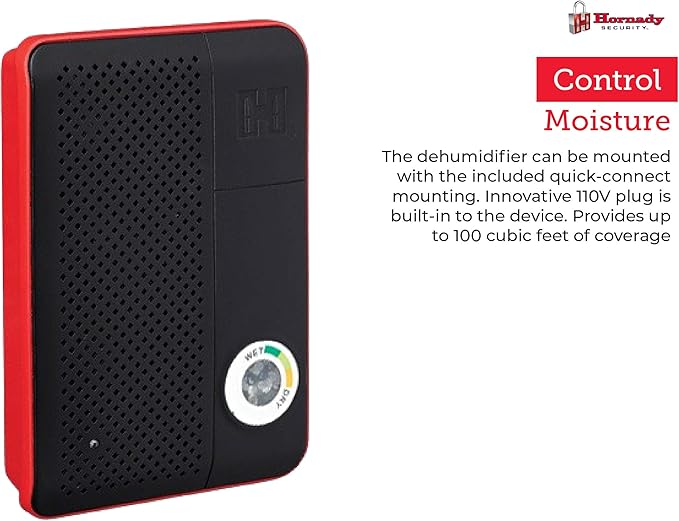 Hornady Rechargeable Dehumidifier 95900 - Portable Moisture Absorbers with Silica Gel to Prevent Moisture Damage for Gun Safe Accessories, Firearms, & More in Gun Safes & Cabinets, Closets, & Pantries