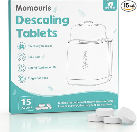 Descaling Tablets for Baby Bottle Washer, Compatible with Baby Brezza, Momcozy, Papablic Bottle Washer, Warmer, Sterilizer & Formula Maker (15 Count)